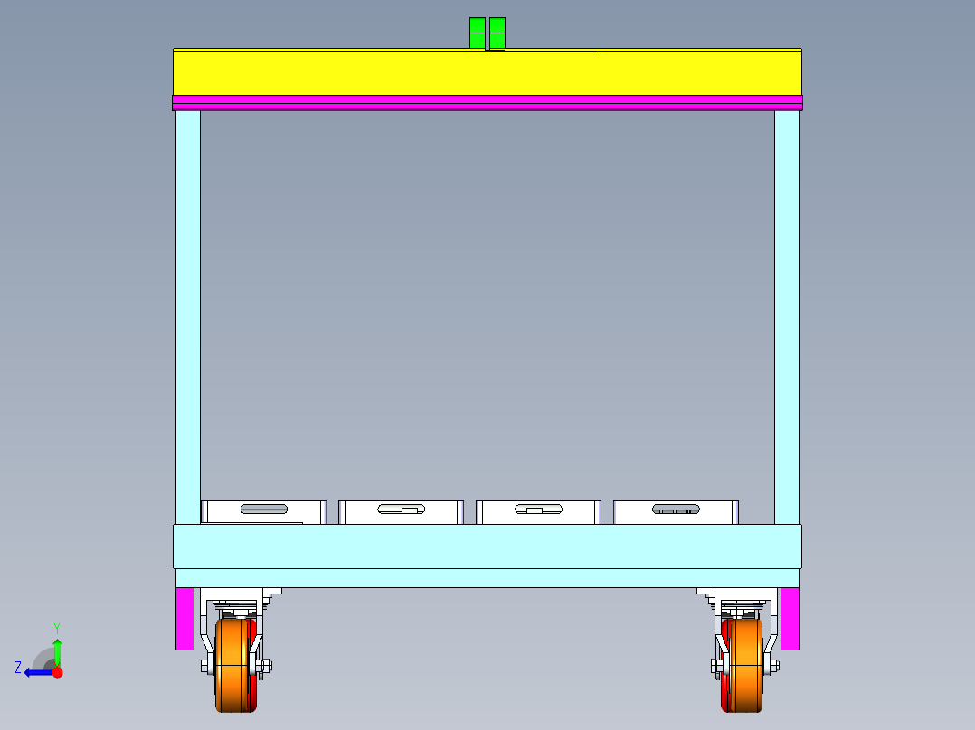 小零件 WIP 物料搬运车右视图