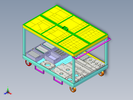 小零件 WIP 物料搬运车正等轴测缩略图