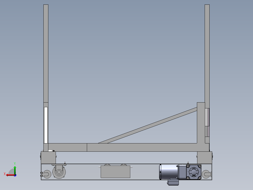 小型天车模型后视图