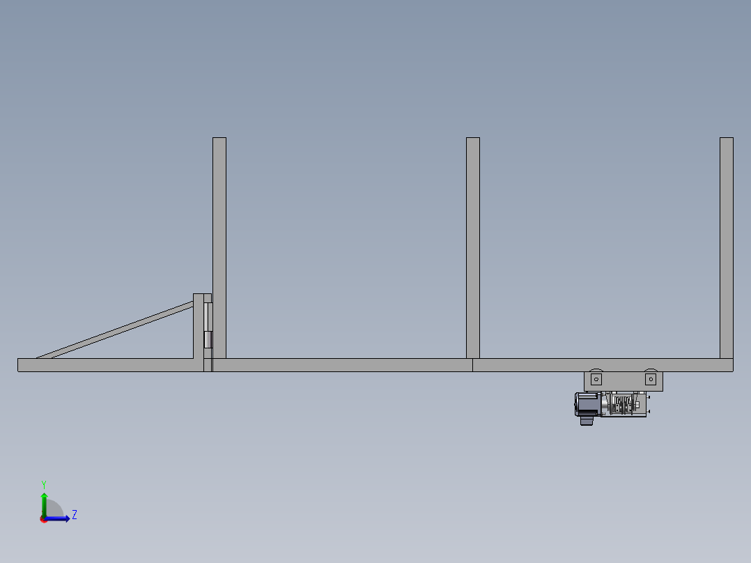 小型天车模型左视图