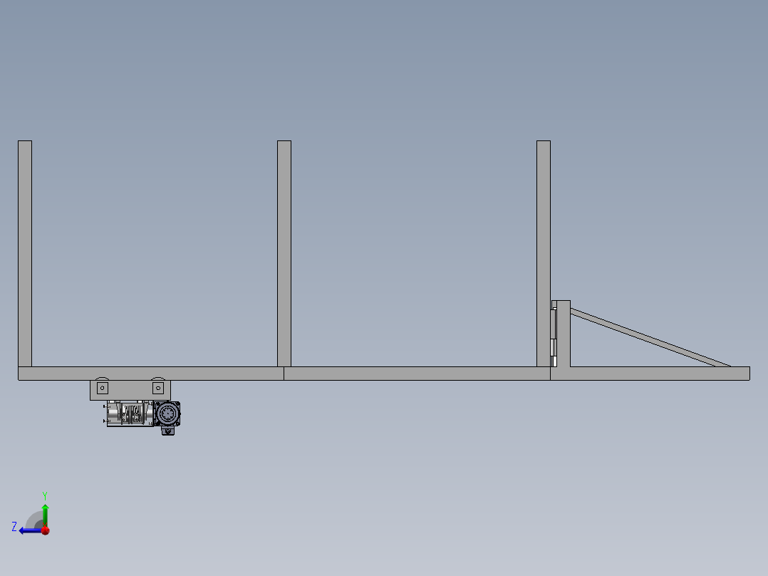 小型天车模型右视图