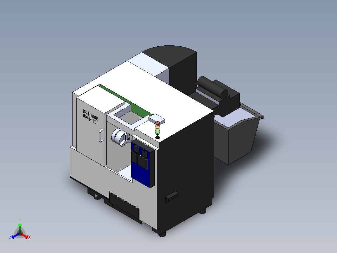 M06J-II-津上车床简易设计--465110-35正等轴测图