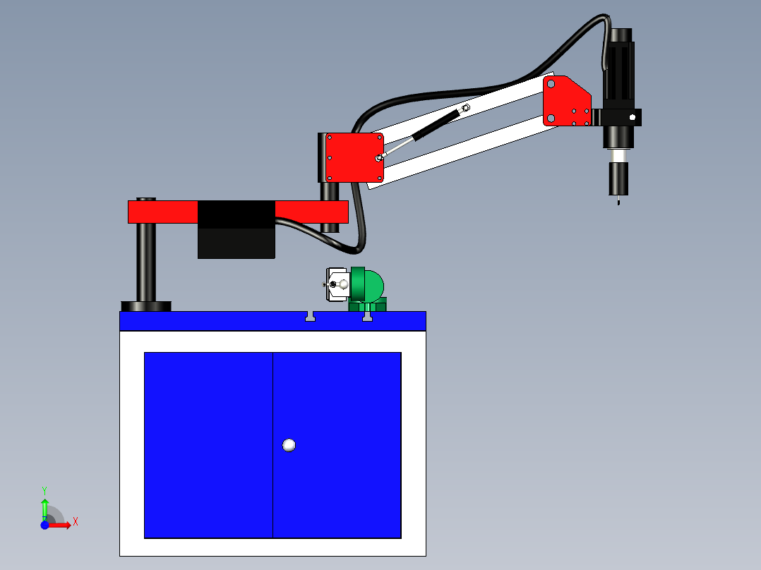 攻丝机三维模型STP前视图