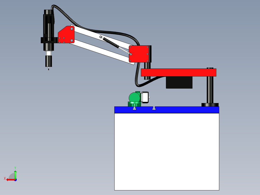 攻丝机三维模型STP后视图