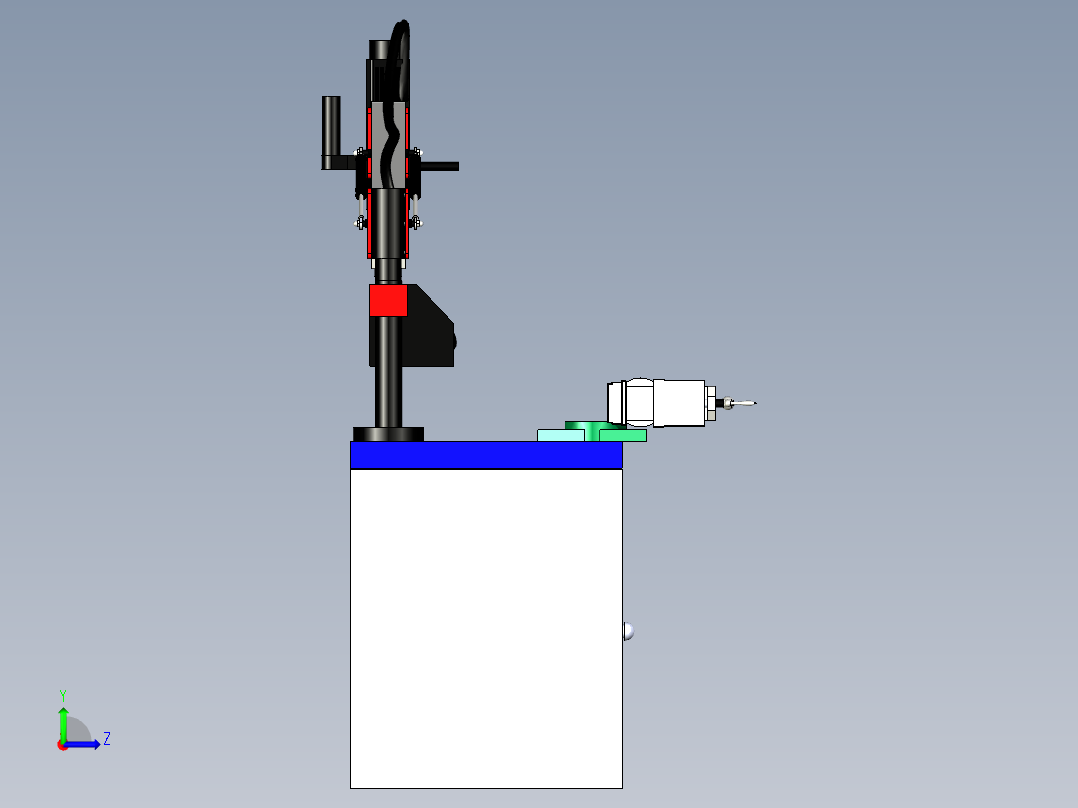 攻丝机三维模型STP左视图