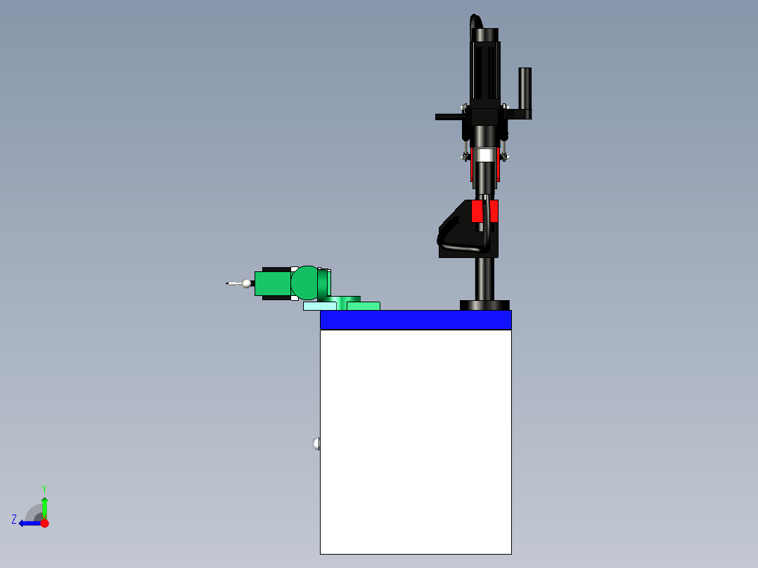 攻丝机三维模型STP右视图