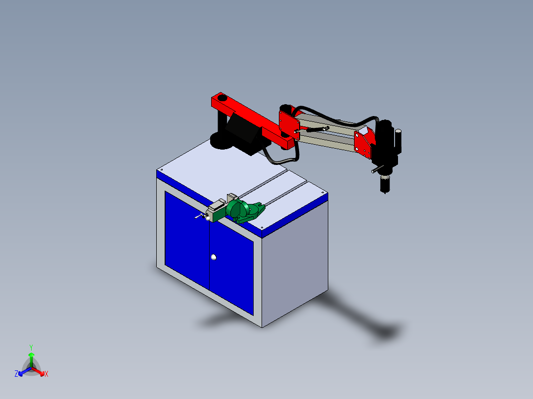 攻丝机三维模型STP正等轴测图