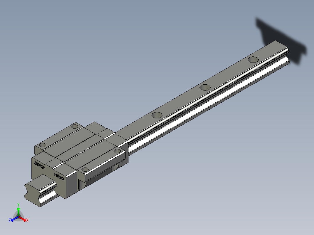HGW20CC直线导轨正等轴测图
