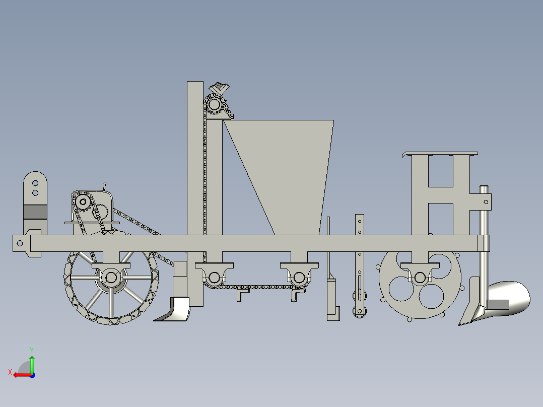 方便适用的小型播种机后视图