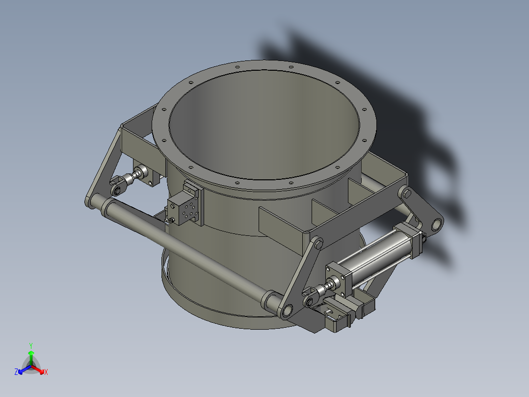 DDB-030000喂料斗部件正等轴测图