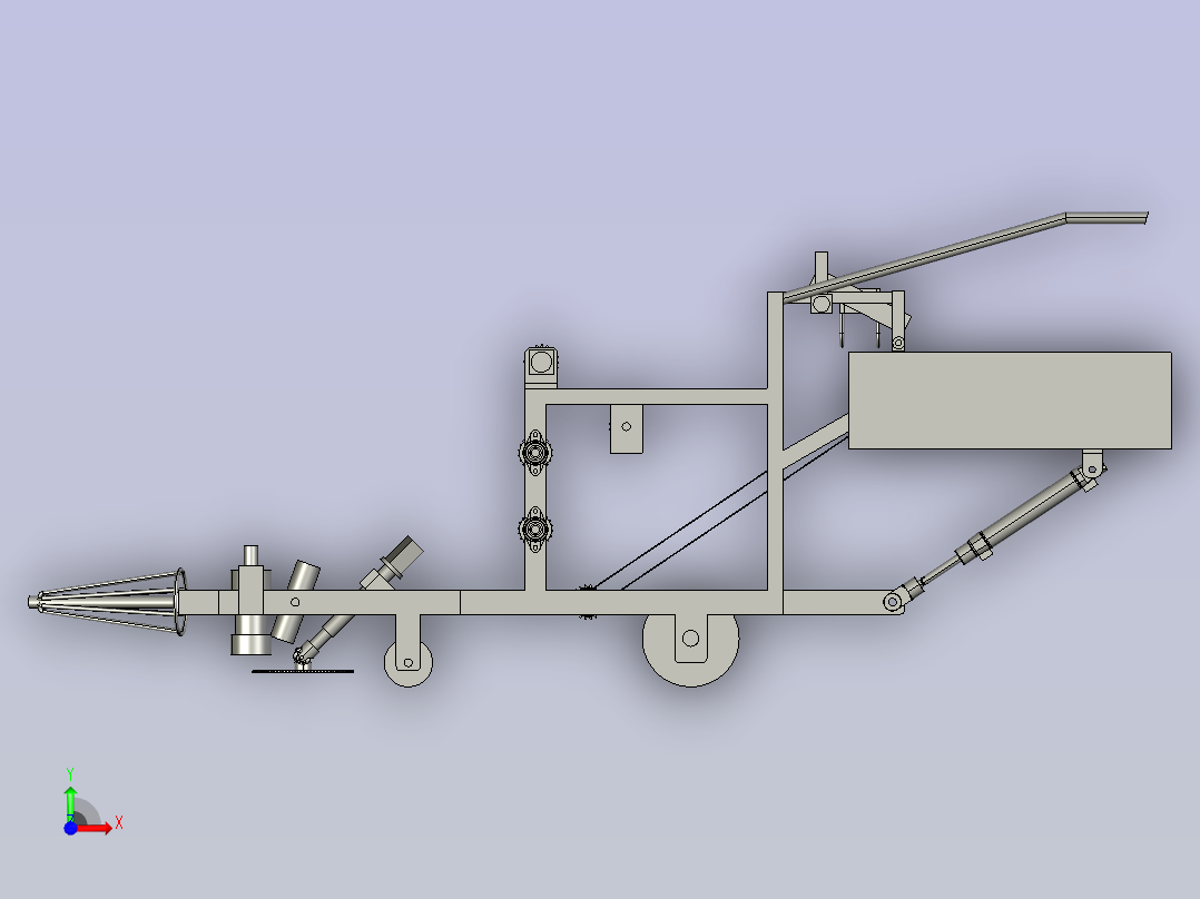 大棚蔬菜收割机前视图
