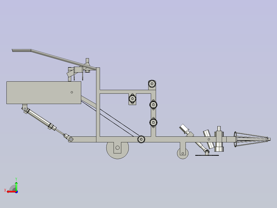 大棚蔬菜收割机后视图