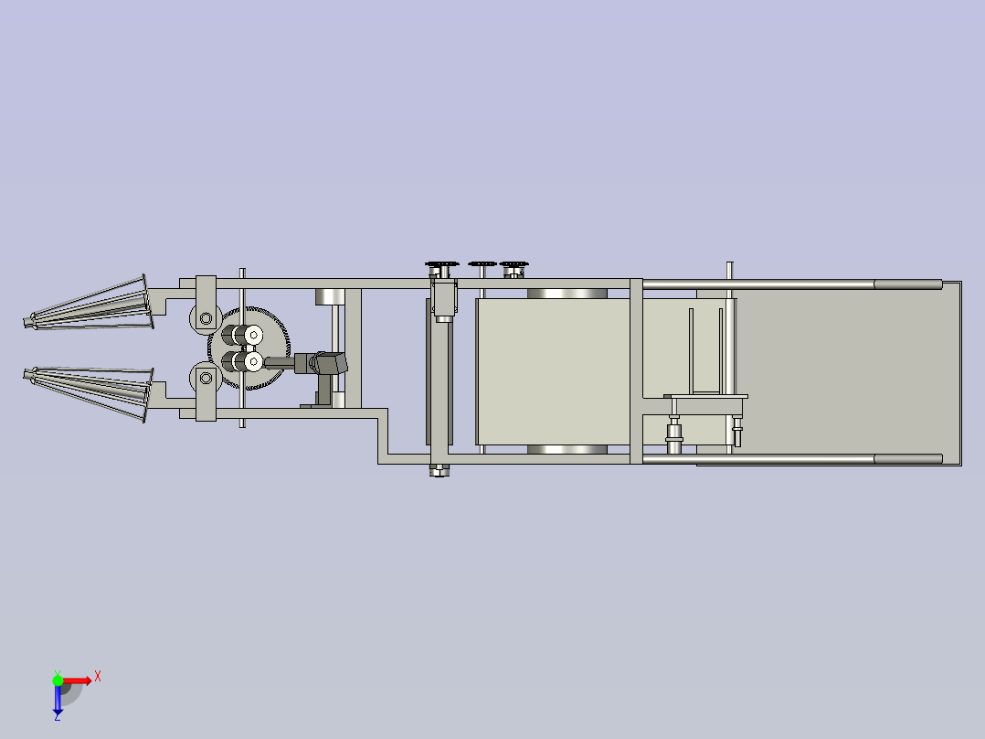大棚蔬菜收割机俯视图