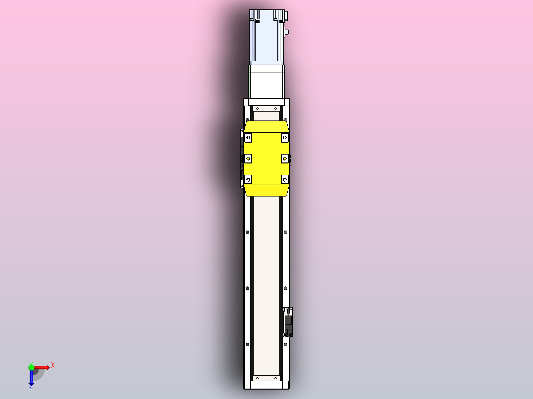 内嵌式螺杆 GTH8-400W伺服[GTH8-L10-300-BC-M400W-C2-N]丝杆滑台模组三菱马达俯视图