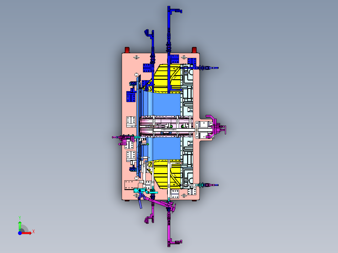 汽车前围板和前围板夹具前视图