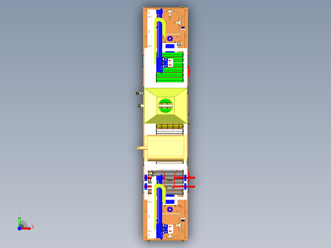 薄片自动清洗机（洗净机）3D图纸 机械设备3D模型设计素材前视图