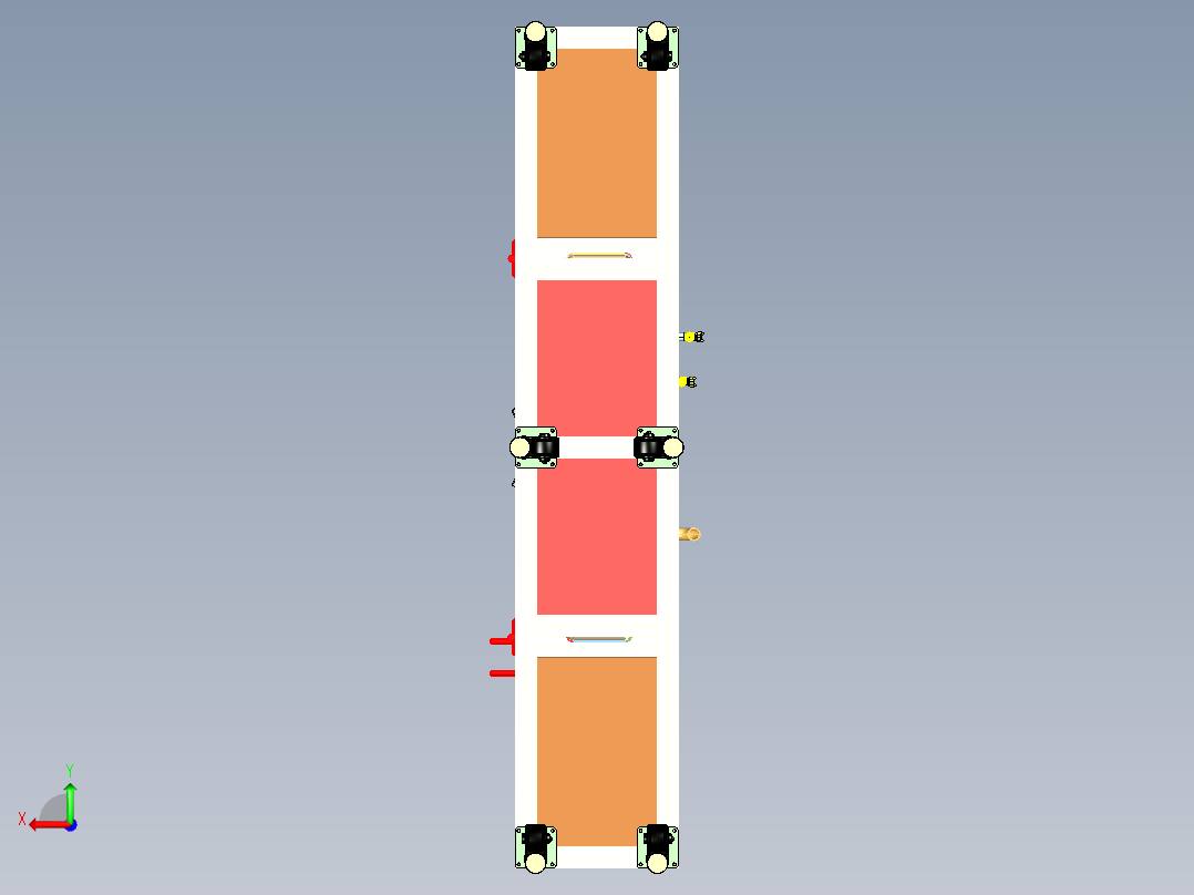 薄片自动清洗机（洗净机）3D图纸 机械设备3D模型设计素材后视图