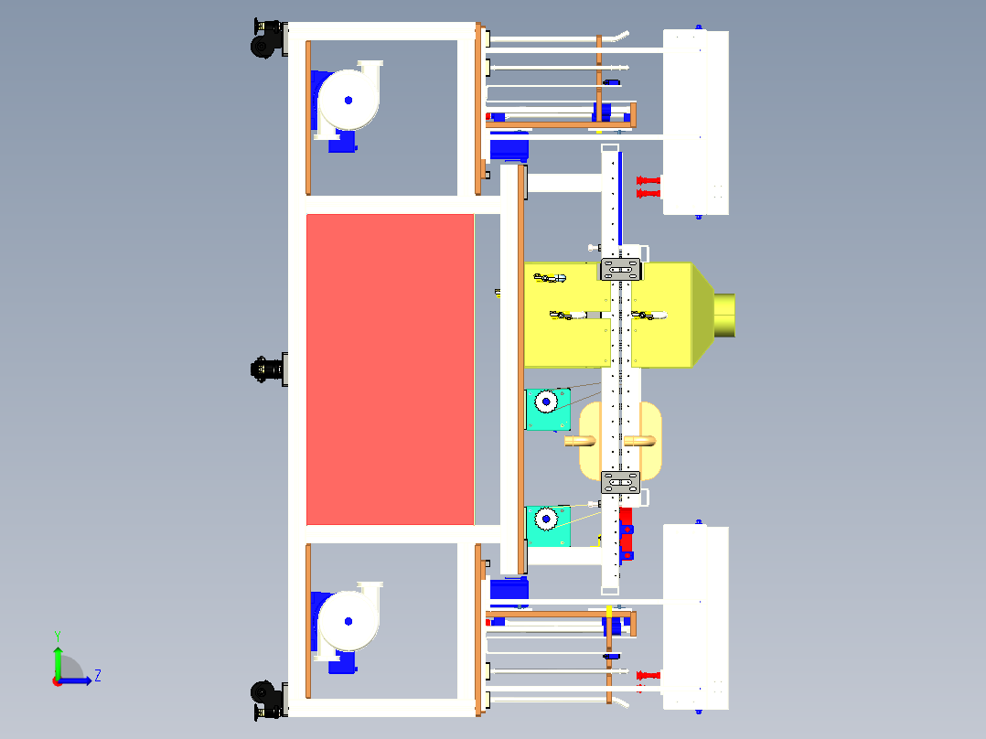 薄片自动清洗机（洗净机）3D图纸 机械设备3D模型设计素材左视图
