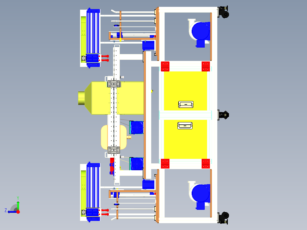薄片自动清洗机（洗净机）3D图纸 机械设备3D模型设计素材右视图