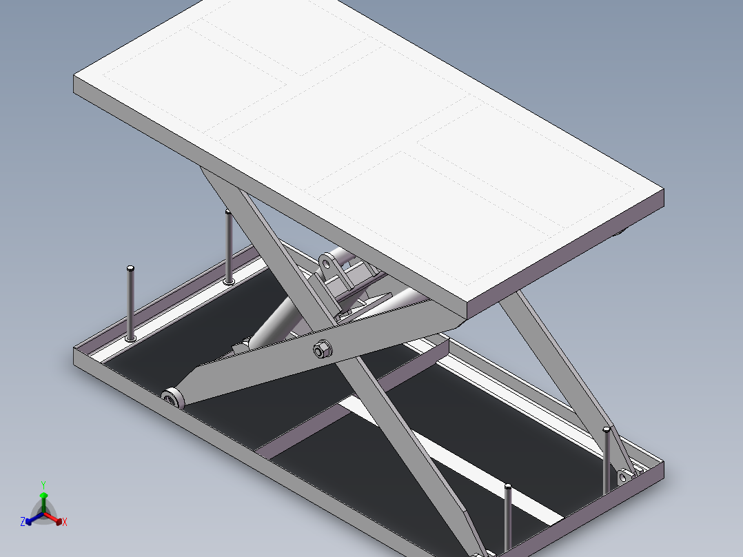 双缸剪叉式升降机3D图纸 H825主视图