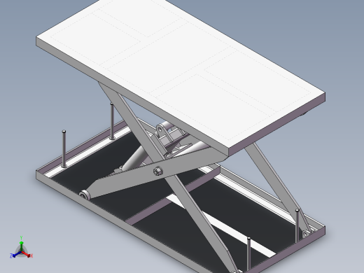 双缸剪叉式升降机3D图纸 H825