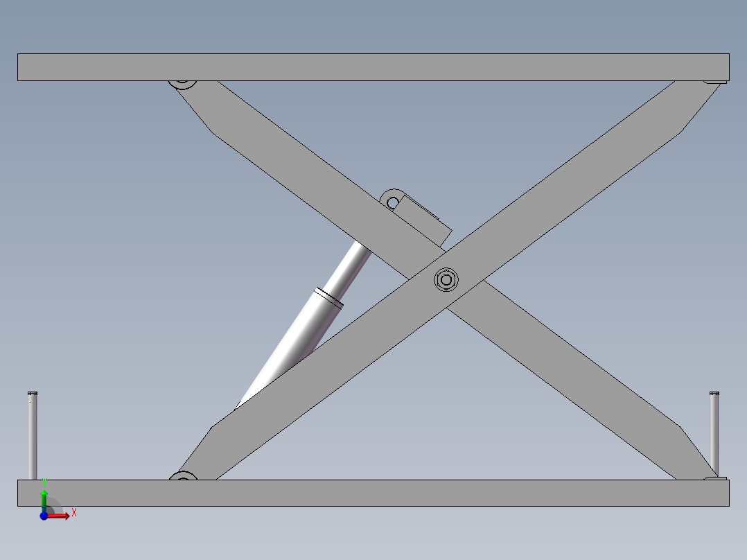 双缸剪叉式升降机3D图纸 H825前视图