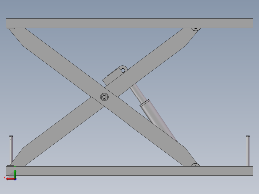 双缸剪叉式升降机3D图纸 H825后视缩略图