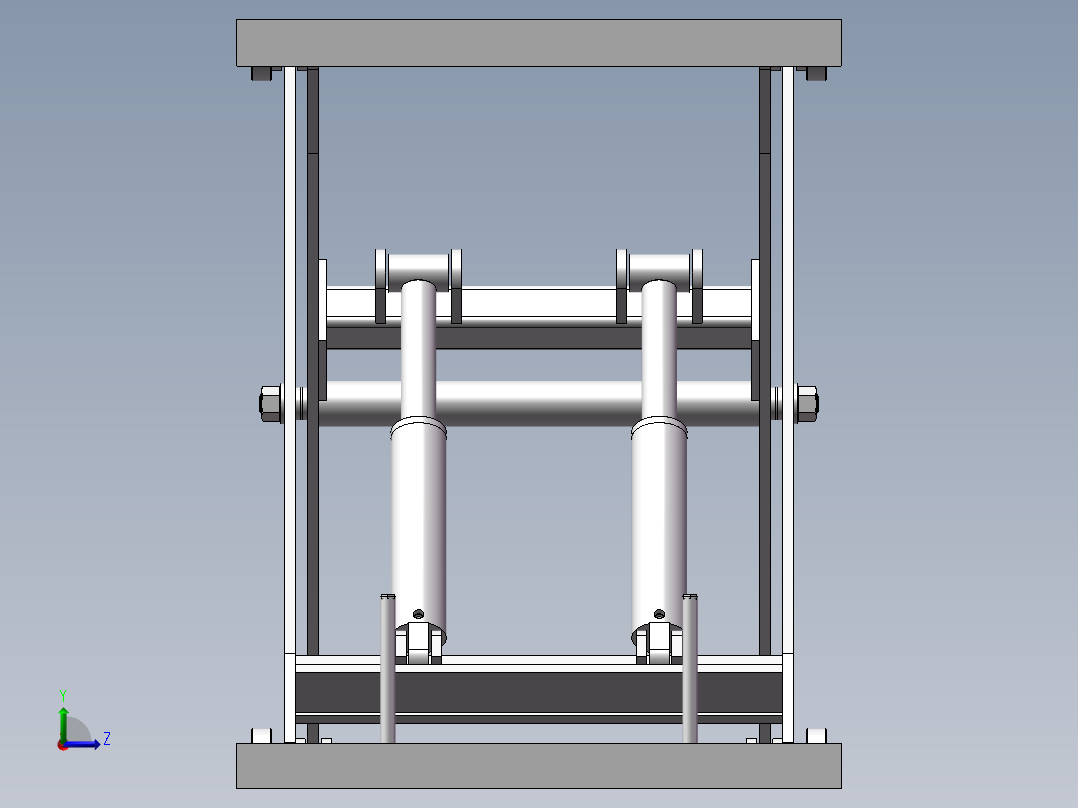 双缸剪叉式升降机3D图纸 H825左视图