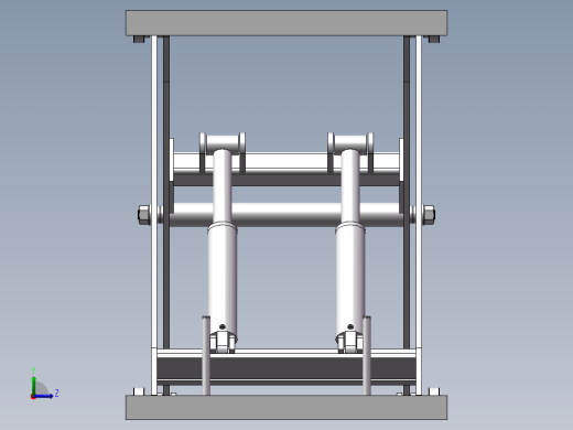 双缸剪叉式升降机3D图纸 H825左视缩略图