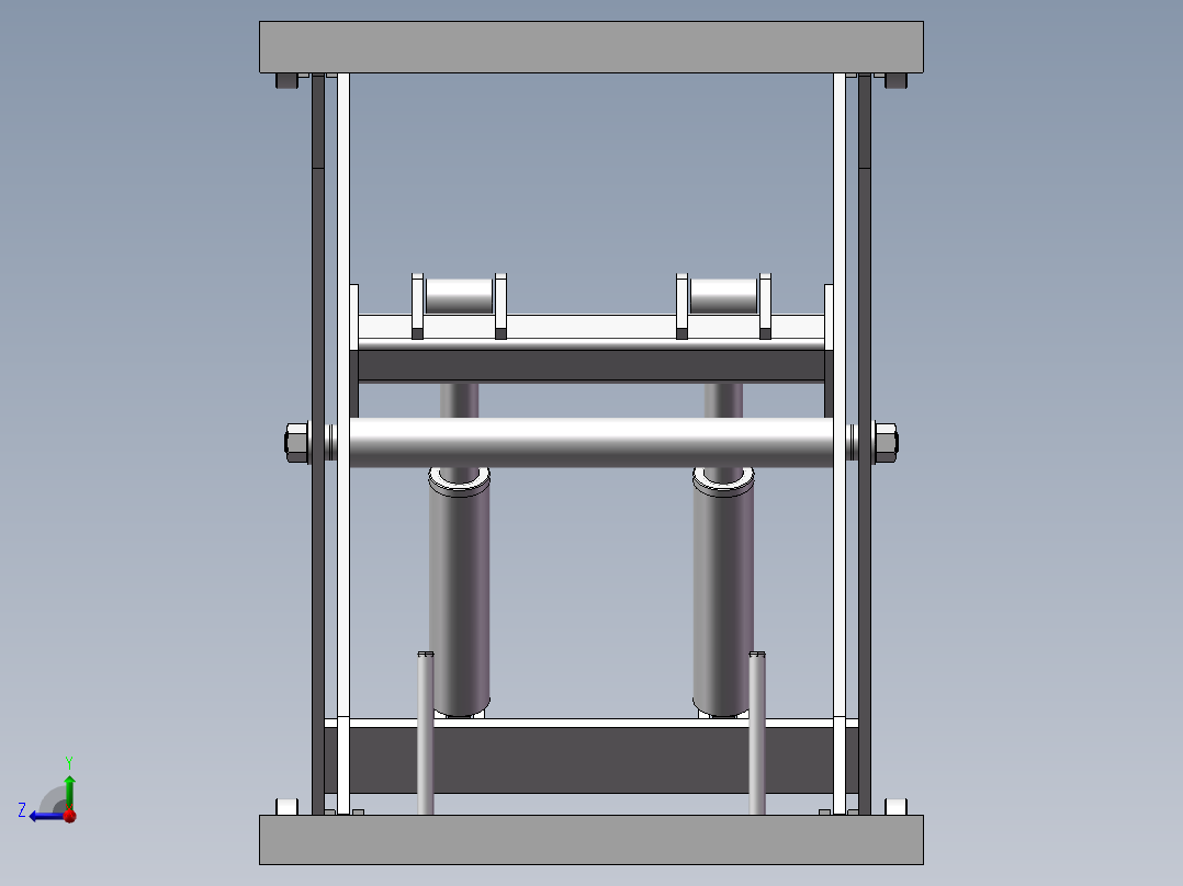 双缸剪叉式升降机3D图纸 H825右视图