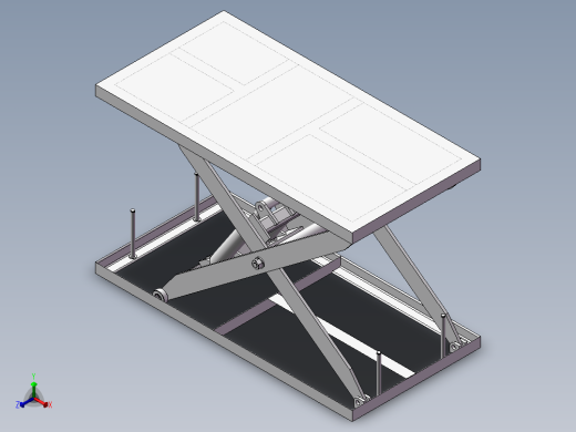 双缸剪叉式升降机3D图纸 H825正等轴测缩略图