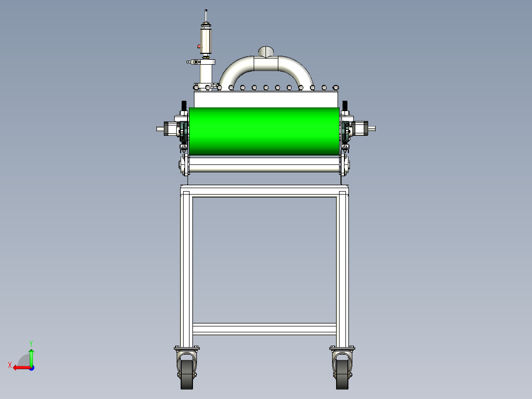 工业零食加工机3D模型后视图