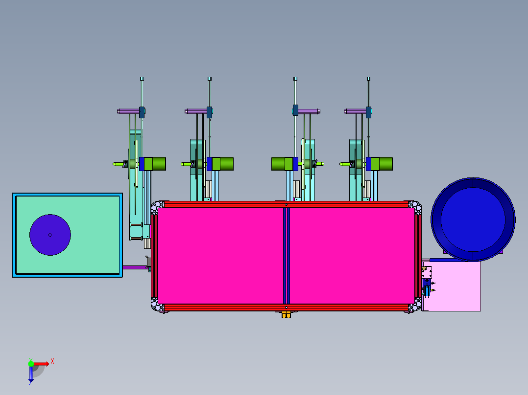汽车集管插座插端机俯视图