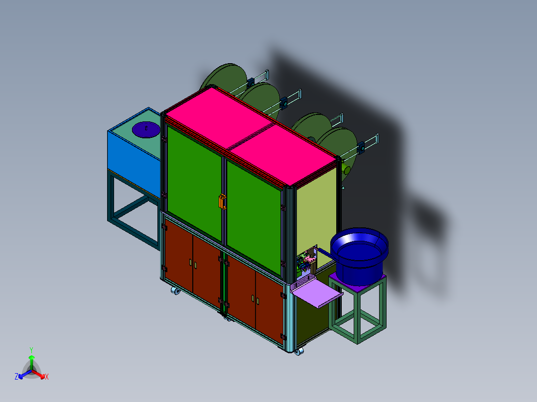 汽车集管插座插端机正等轴测图