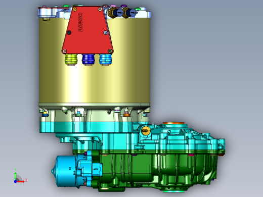 电动汽车电机变速箱传动系统前视缩略图