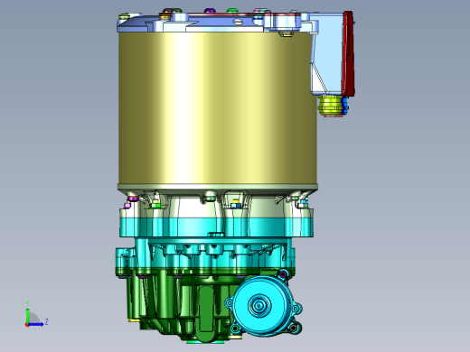 电动汽车电机变速箱传动系统左视缩略图