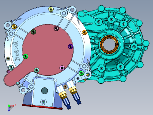 电动汽车电机变速箱传动系统俯视缩略图