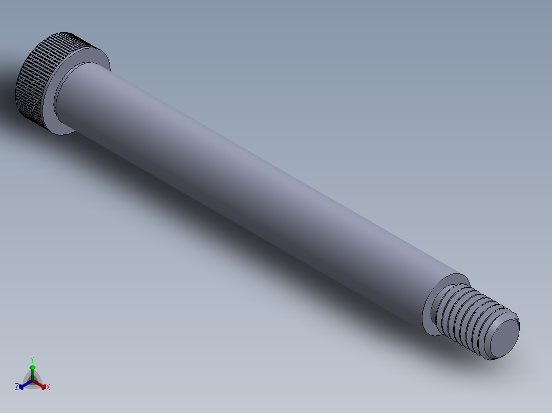 内六角螺螺栓-SB 0.500-13 x4.75正等轴测图