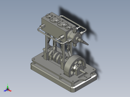 2缸立式船用蒸汽机