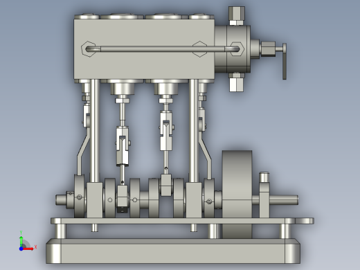 2缸立式船用蒸汽机前视缩略图