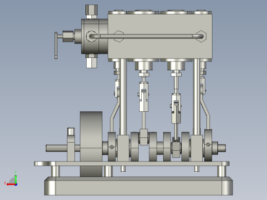 2缸立式船用蒸汽机后视缩略图