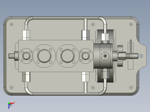2缸立式船用蒸汽机俯视缩略图