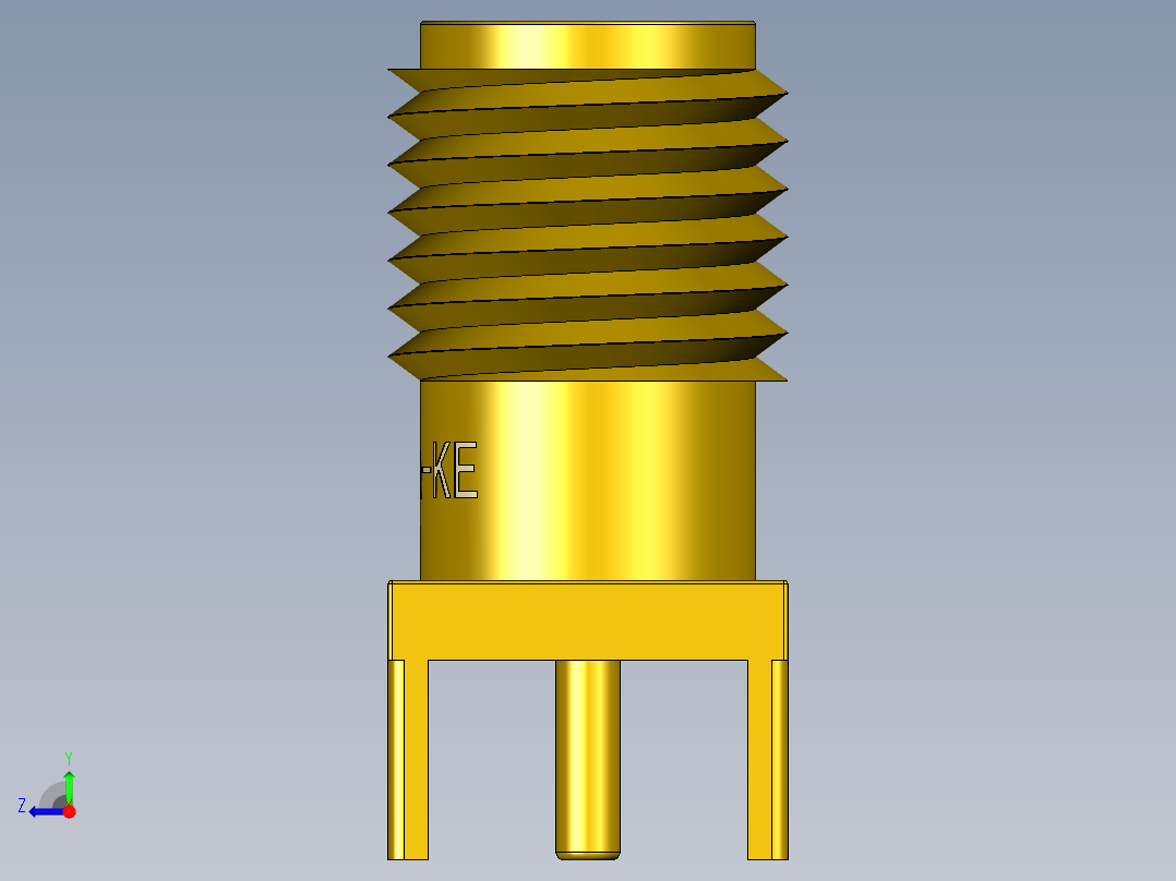 SMA克，小型SMA，射频连接器插座，射频连接器右视图
