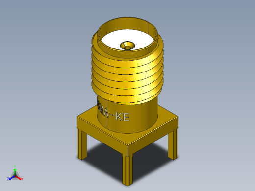 SMA克，小型SMA，射频连接器插座，射频连接器正等轴测缩略图