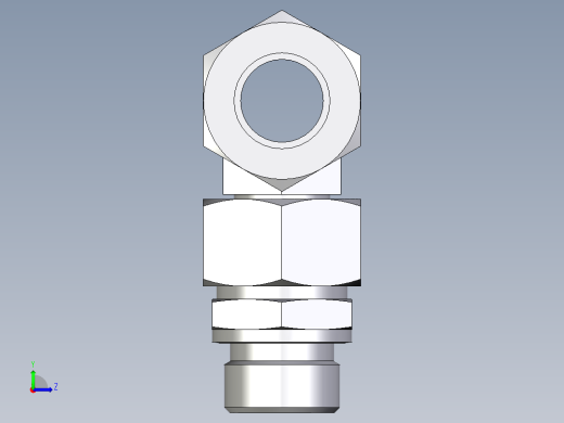 卡套式工业通用硬管接头EO_Assembled_adjustable_standpipe_branch_tee_EVT22LR71左视缩略图