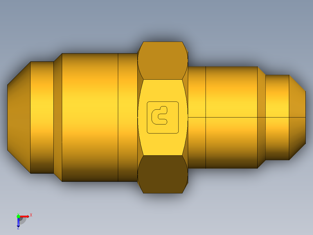 扩口式工业通用硬管接头Union Reducer 42F-6-5俯视图