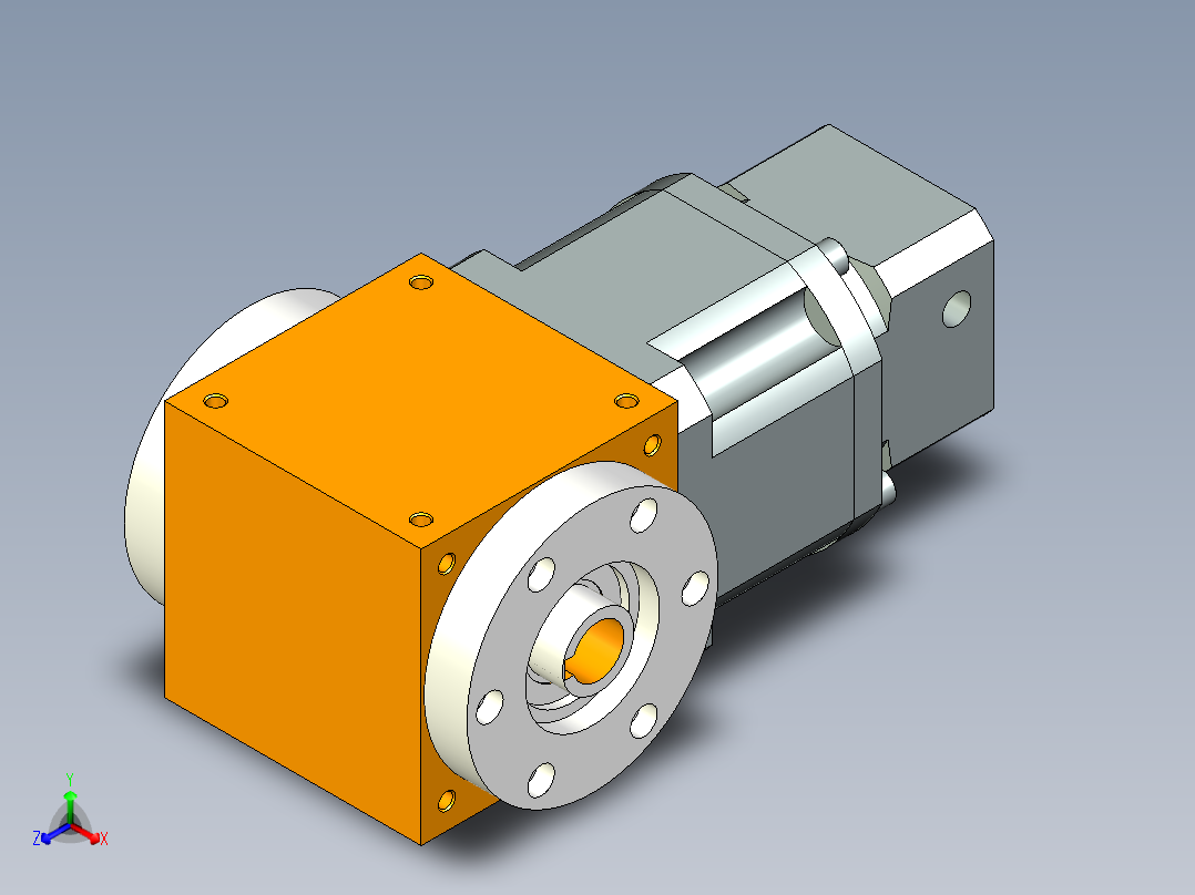 换向器PW90双孔 PLX90-L2 14-50-70-M4.stp主视图