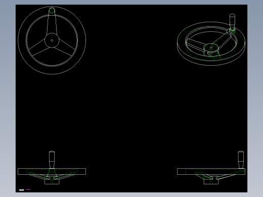 鑄鐵手輪1063-2D多系列多零件图纸模型