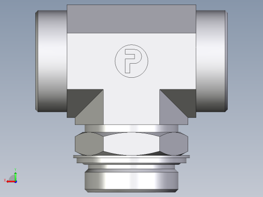 卡套式工业通用硬管接头EO_Adjustable_locknut_branch_tee_TEE42LROMDCF后视缩略图