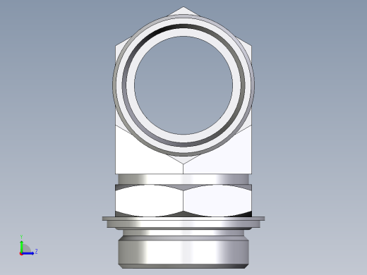 卡套式工业通用硬管接头EO_Adjustable_locknut_branch_tee_TEE42LROMDCF左视缩略图